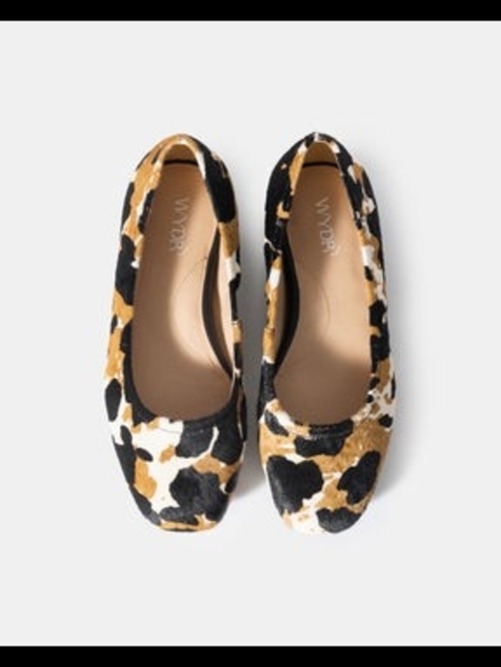 Wydr Colette Animal Print Ballet Flats - Black & Tan